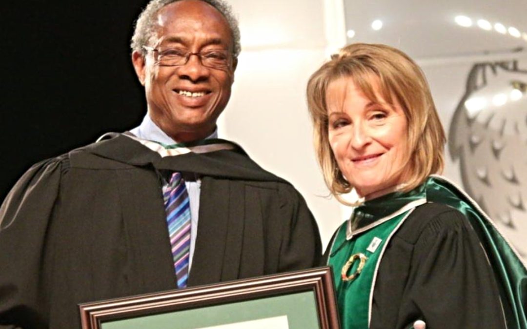 Carl Nicholson and Algonquin College President Cheryl Jensen