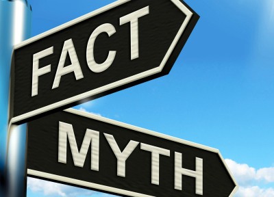 Street signs titled myth and fact