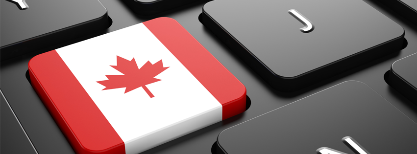 Canadian flag on a keyboard